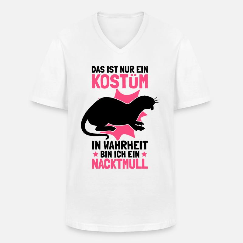 Nacktmull Kostüm Nagetier Sandgräber Geschenk - Männer-T-Shirt mit V-Ausschnitt - Weiß