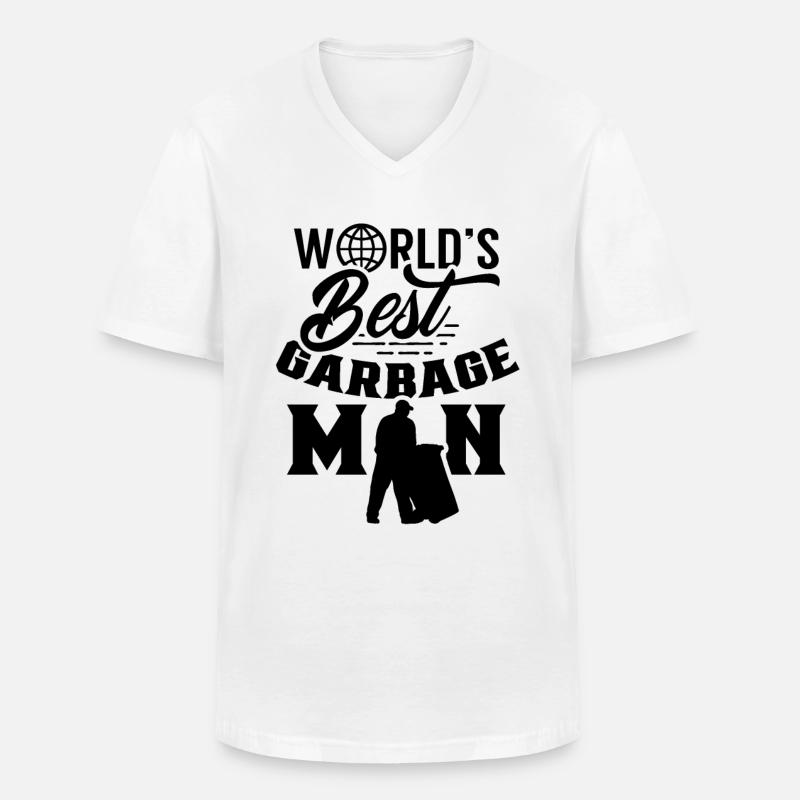 Weltbester Müllmann Abfall Müllwagen Müllabfuhr - Männer-T-Shirt mit V-Ausschnitt - Weiß