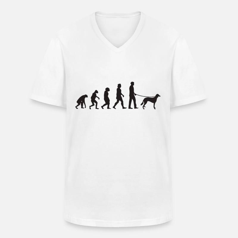 Saluki Evolution Persischer Windhund Geschenk - Männer-T-Shirt mit V-Ausschnitt - Weiß