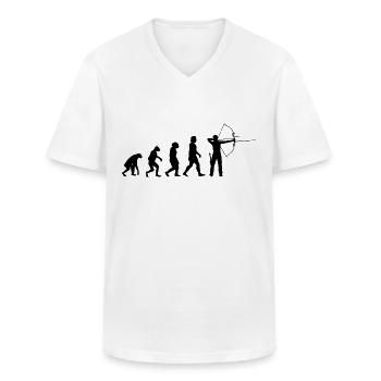 Bogenschütze Evolution Bogenschießen Pfeil Bogen - Männer-T-Shirt mit V-Ausschnitt - Weiß - Vorne - AI Model Male 185 light (185cm)