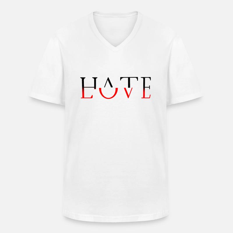 Hate Love - Men's V-Neck T-Shirt - white