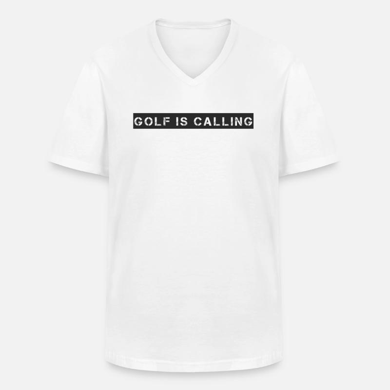 Golf - Golf is Calling - Männer-T-Shirt mit V-Ausschnitt - Weiß
