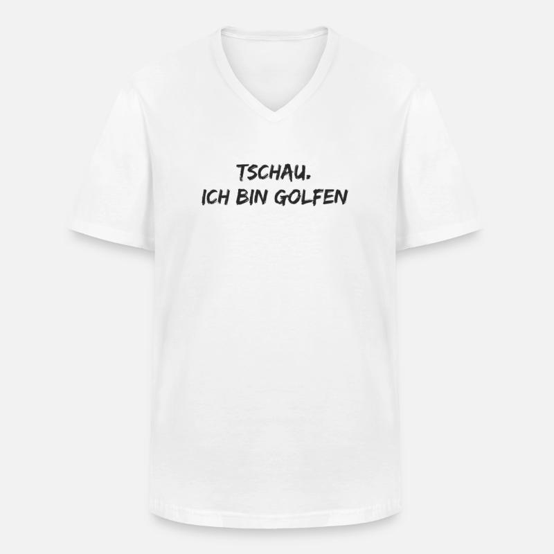 Golf - Tschau ich bin golfen - Männer-T-Shirt mit V-Ausschnitt - Weiß