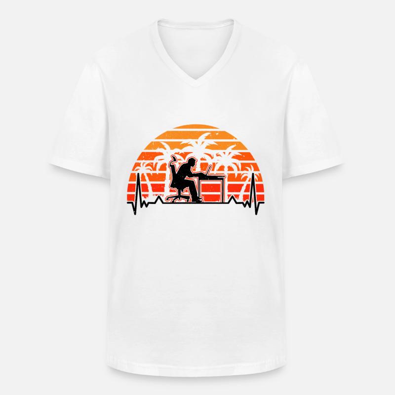 Informatiker Herzschlag Programmierer Computer - Männer-T-Shirt mit V-Ausschnitt - Weiß