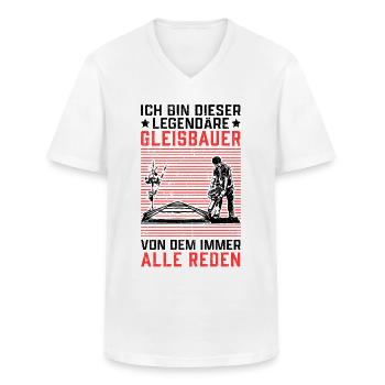 Legendärer Gleisbauer Gleisbau Weichenmechaniker - Männer-T-Shirt mit V-Ausschnitt - Weiß - Vorne - AI Model Male 185 light (185cm)
