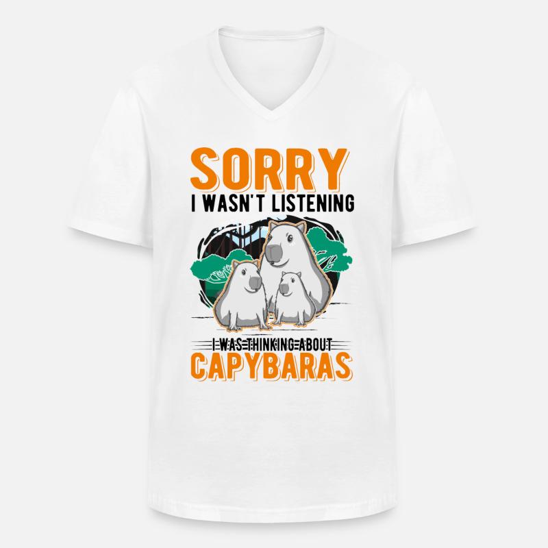 Capybara Wasserschwein Capibara - Männer-T-Shirt mit V-Ausschnitt - Weiß