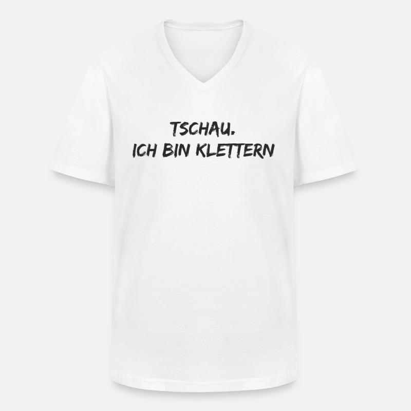 Klettern - Tschau. ich bin klettern - Männer-T-Shirt mit V-Ausschnitt - Weiß