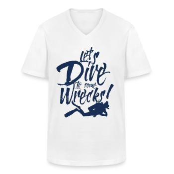 Wreck Diver Diving Diver Wreck Diving - Men's V-Neck T-Shirt - white - Front - AI Model Male 185 light (185cm)