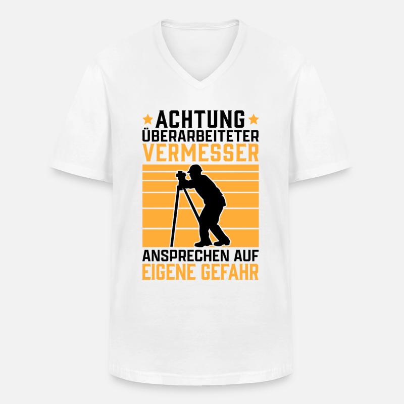 Überarbeiteter Vermessungstechniker Vermesser - Männer-T-Shirt mit V-Ausschnitt - Weiß