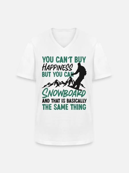 Snowboarding Snowboard You Can'T - Men's V-Neck T-Shirt - white