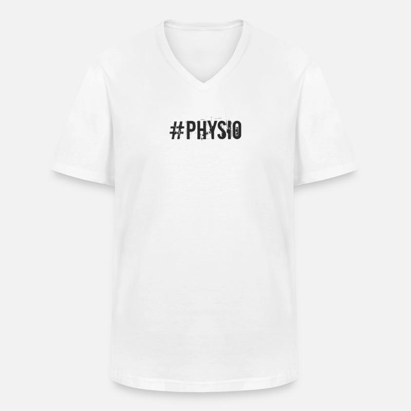 Rehasport - #Physio - Männer-T-Shirt mit V-Ausschnitt - Weiß