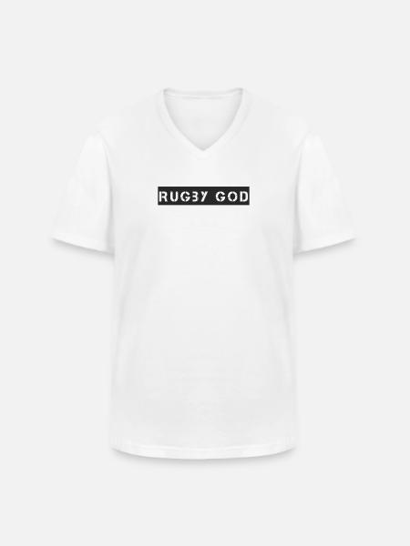 Rugby - Rugby God - Men's V-Neck T-Shirt - white