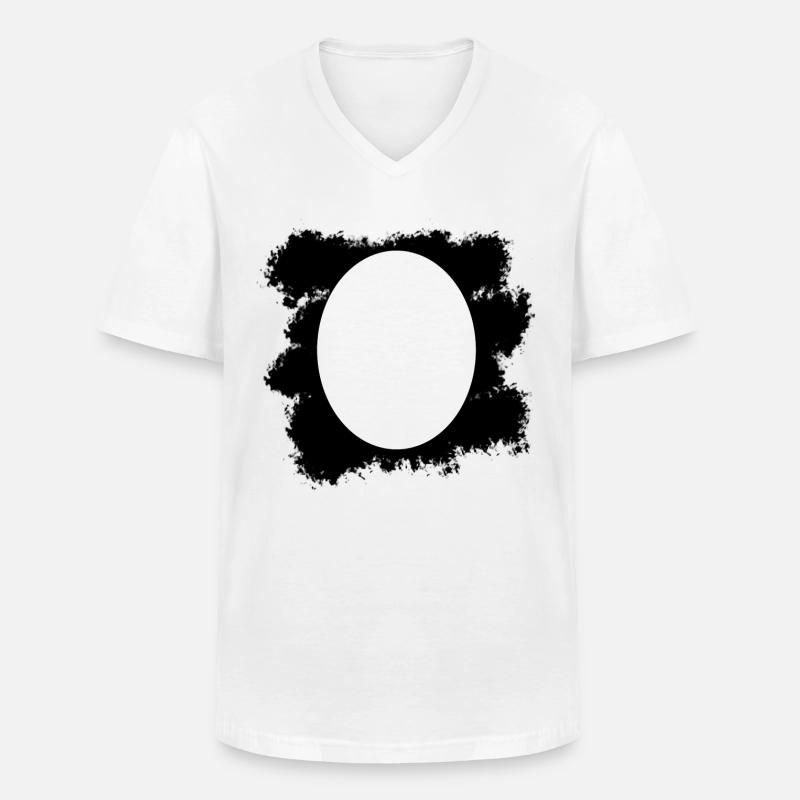 Schwarzer Farbfleck Hintergrund Oval - Männer-T-Shirt mit V-Ausschnitt - Weiß
