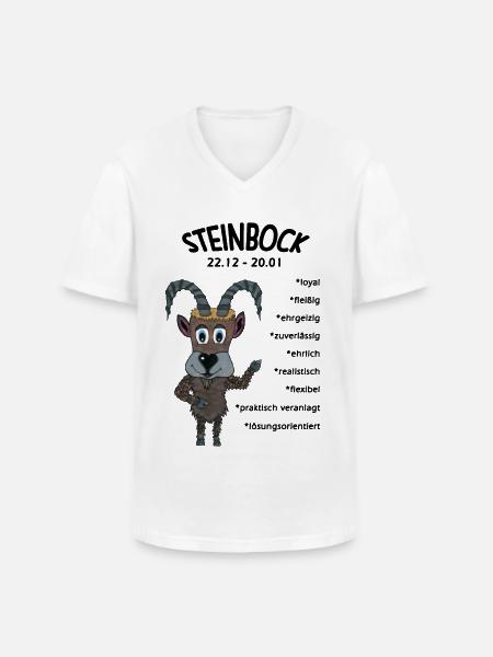 Sternzeichen Steinbock - Männer-T-Shirt mit V-Ausschnitt - Weiß