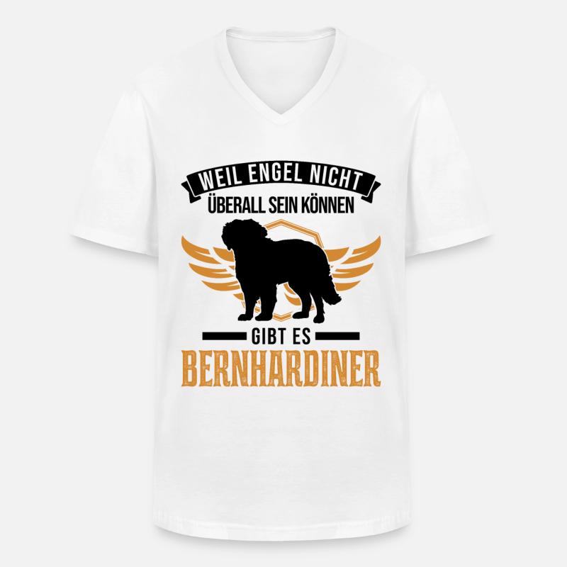Bernhardiner Engel - Männer-T-Shirt mit V-Ausschnitt - Weiß
