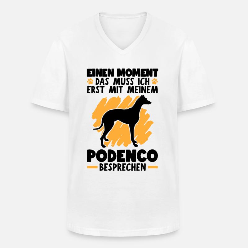 Mit Podenco besprechen spanischer Jagdhund - Männer-T-Shirt mit V-Ausschnitt - Weiß