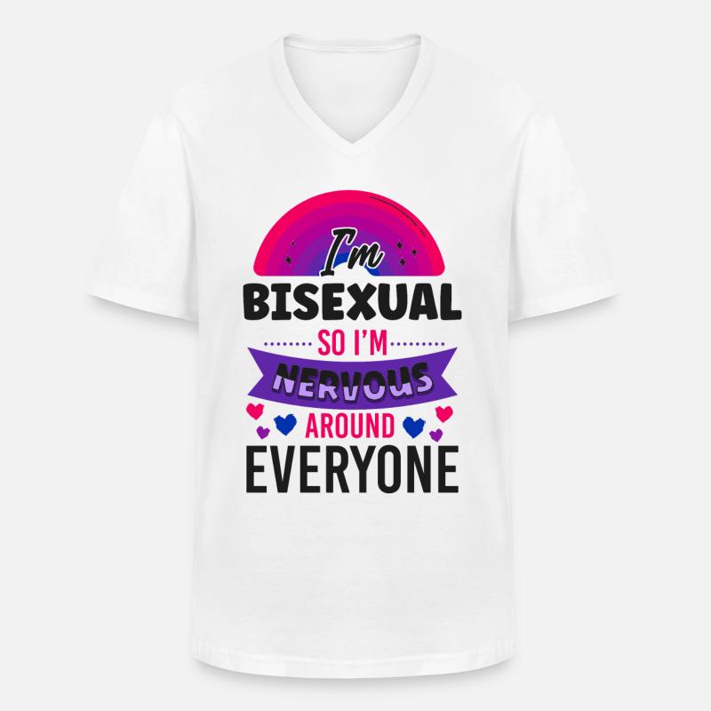 Bisexual Bi Pride Flag I'M - Männer-T-Shirt mit V-Ausschnitt - Weiß