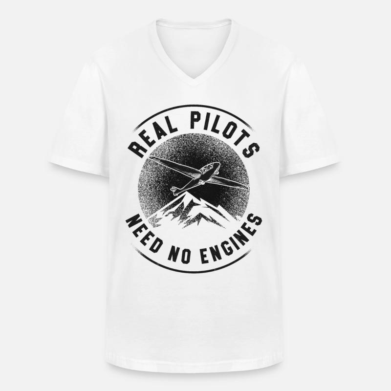 Airplane Pilot Glider Plane - Männer-T-Shirt mit V-Ausschnitt - Weiß