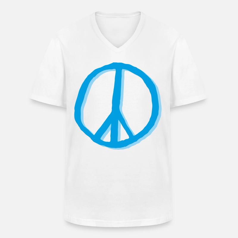 Peacezeichen Friedenszeichen Zeichen - Männer-T-Shirt mit V-Ausschnitt - Weiß