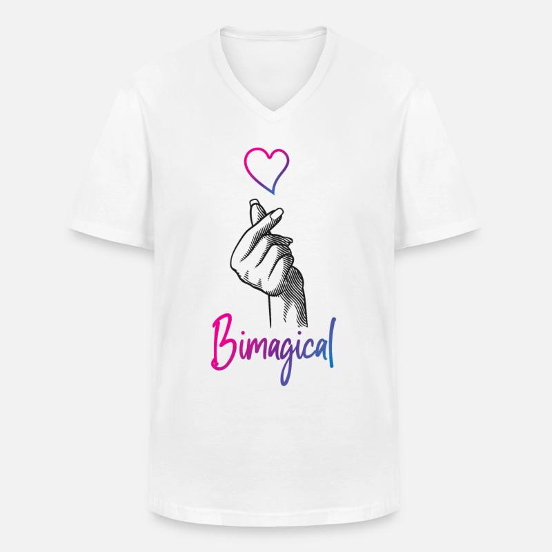 Bisexual Bi Pride Flag Pun - Männer-T-Shirt mit V-Ausschnitt - Weiß