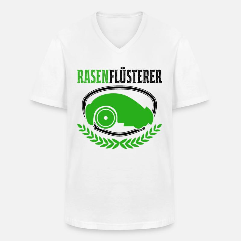 Rasenflüsterer Rasenmähroboter Mähroboter - Männer-T-Shirt mit V-Ausschnitt - Weiß