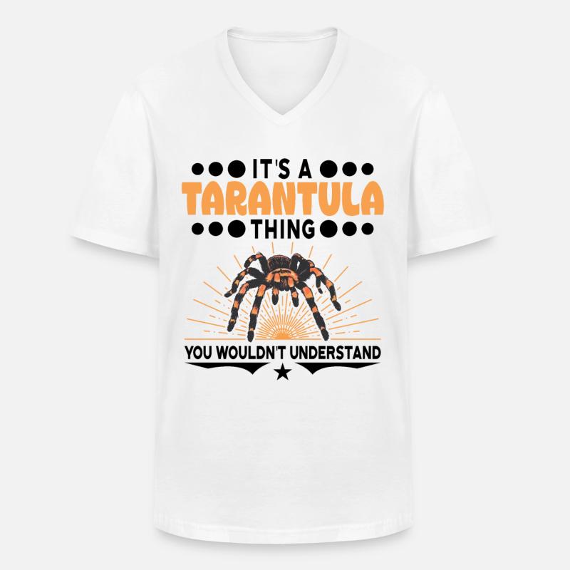 Tarantel Ding Geschenk Tarantula - Männer-T-Shirt mit V-Ausschnitt - Weiß