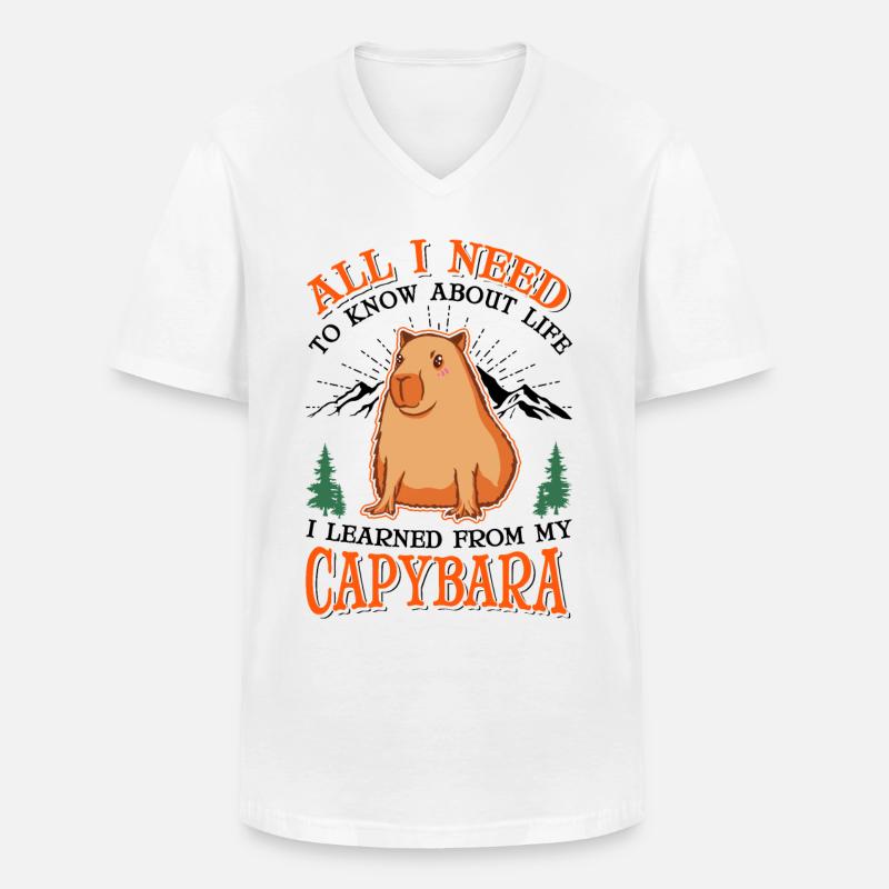 Capybara Wasserschwein Capibara - Männer-T-Shirt mit V-Ausschnitt - Weiß
