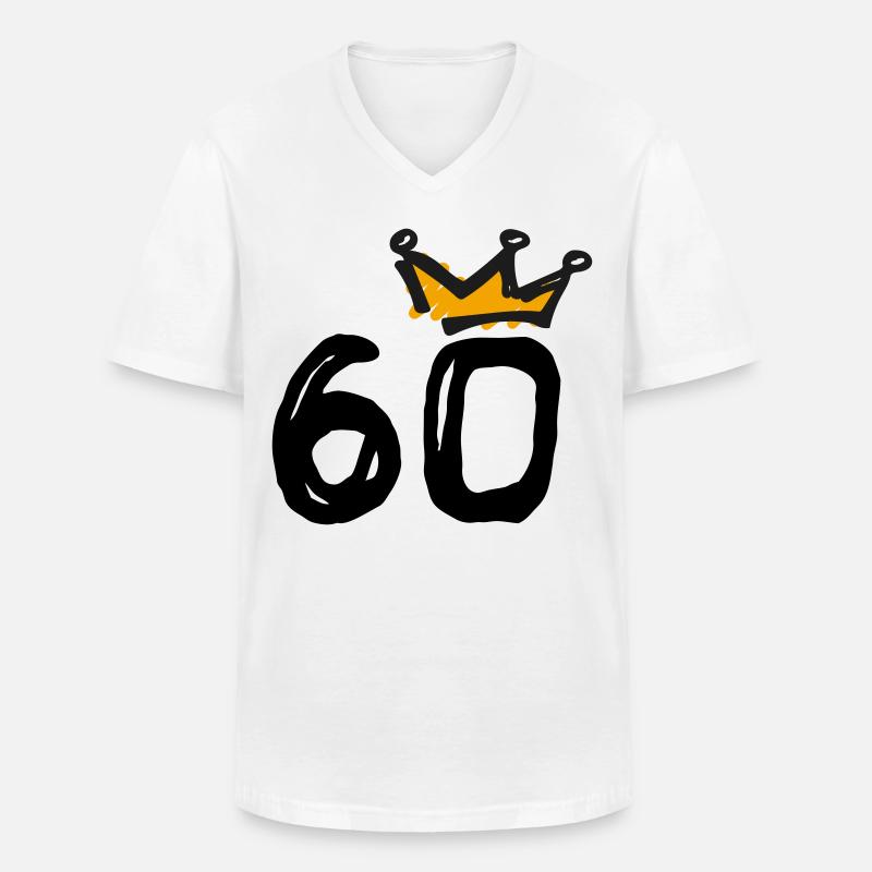 60° compleanno Krone - Maglietta da uomo classica con scollo a V - bianco