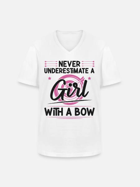 Archery Bow Archer Girl Never - Men's V-Neck T-Shirt - white