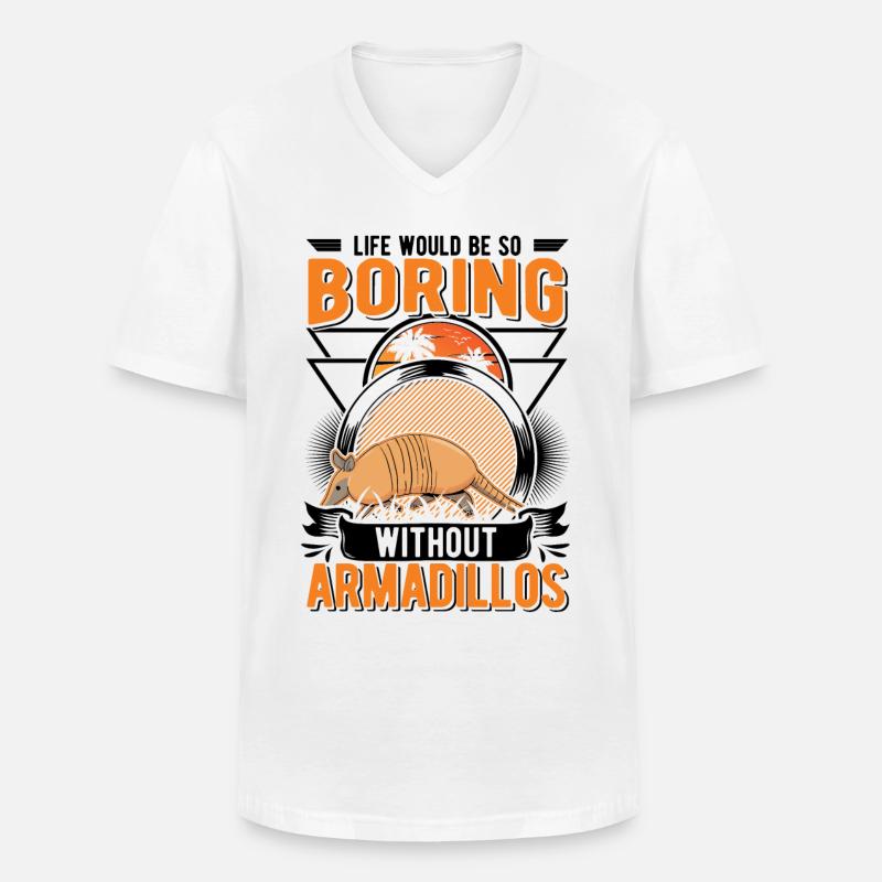 Gürteltier Geschenk Armadillo - Männer-T-Shirt mit V-Ausschnitt - Weiß