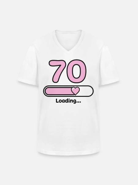 70 ans - T-shirt col V Homme - blanc