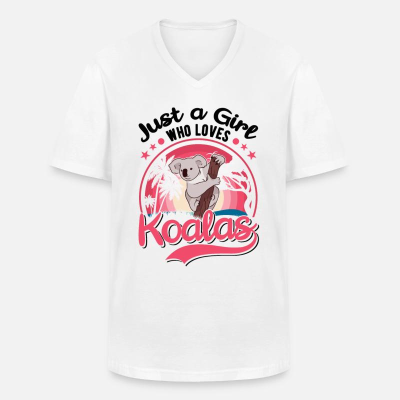 Koala Mädchen Koalabär - Männer-T-Shirt mit V-Ausschnitt - Weiß