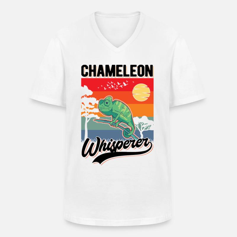 Chamäleon Flüsterer Chameleon Whisperer - Männer-T-Shirt mit V-Ausschnitt - Weiß