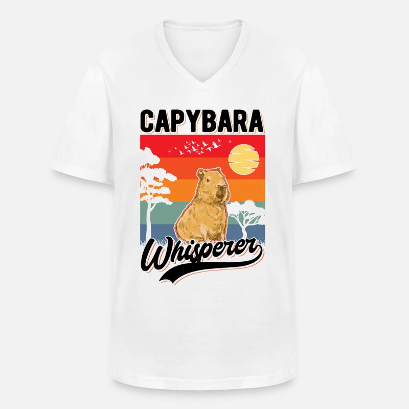 Capybara Flüsterer Capybara Whisperer - Men's V-Neck T-Shirt - white
