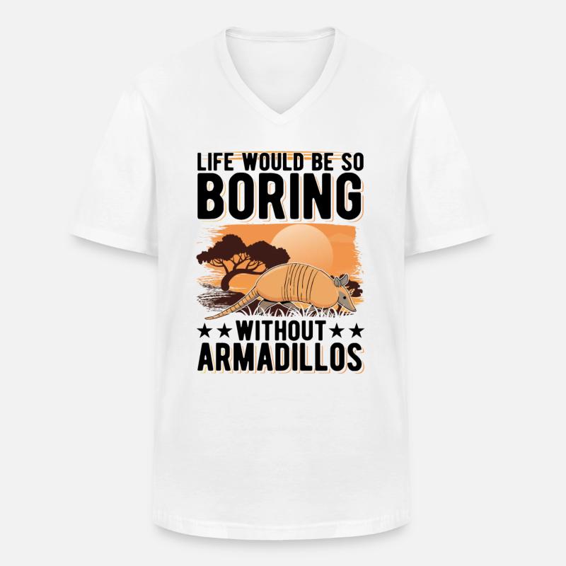 Gürteltier Geschenk Armadillo - Männer-T-Shirt mit V-Ausschnitt - Weiß