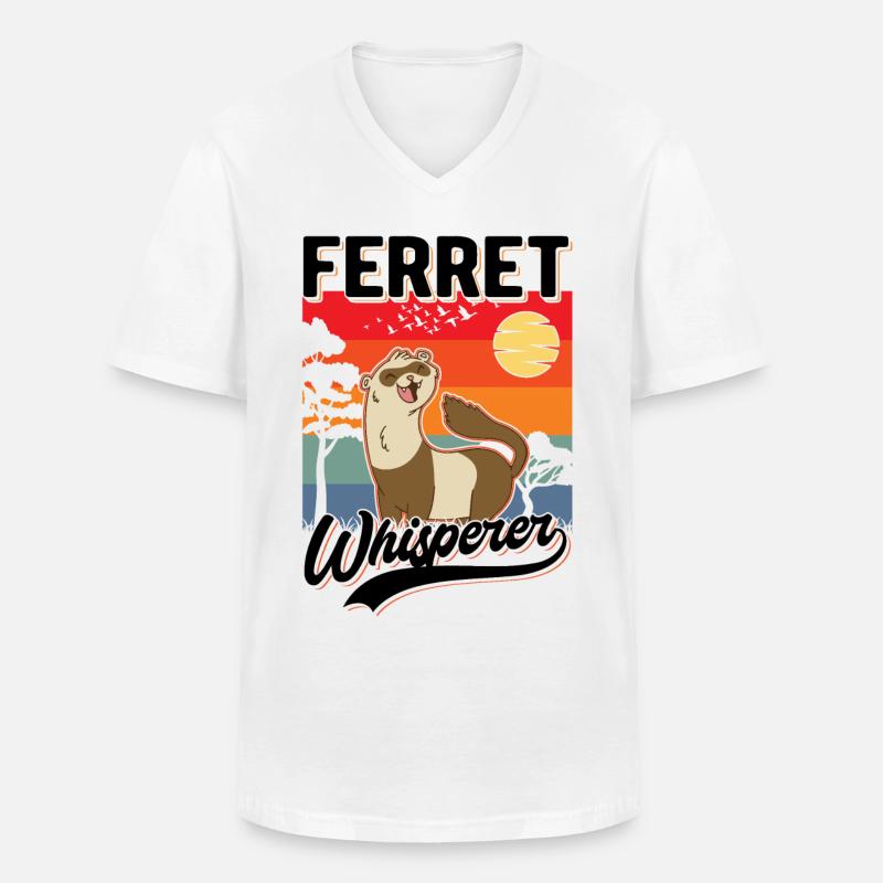 Frettchen Flüsterer Ferret Whisperer - Männer-T-Shirt mit V-Ausschnitt - Weiß