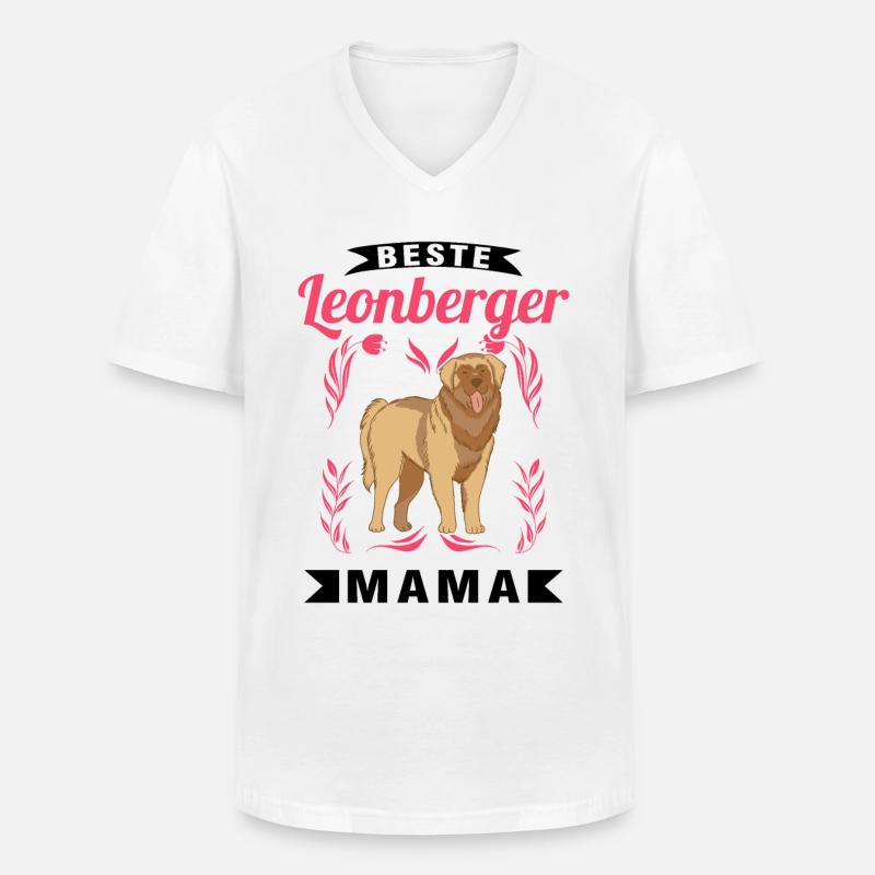 Beste Leonberger Mama - Männer-T-Shirt mit V-Ausschnitt - Weiß