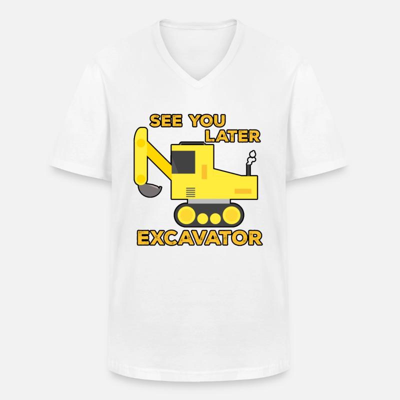 Excavator Construction Site Construction Worker Construction Later I Gift - Men's V-Neck T-Shirt - white