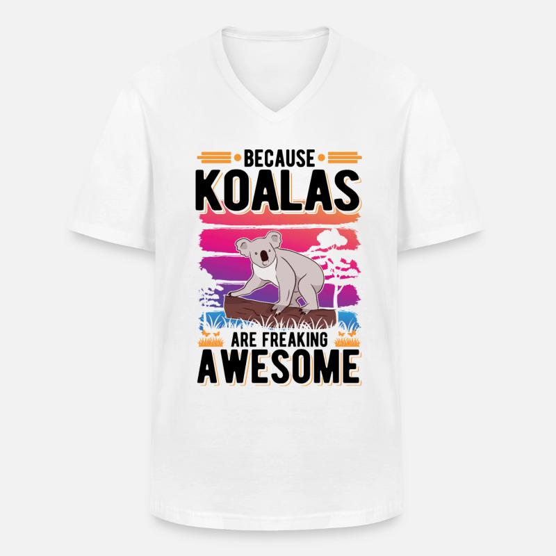 Koala Koalabär - Männer-T-Shirt mit V-Ausschnitt - Weiß
