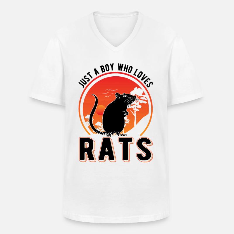 Ratte Junge Hausratte Geschenk - Männer-T-Shirt mit V-Ausschnitt - Weiß