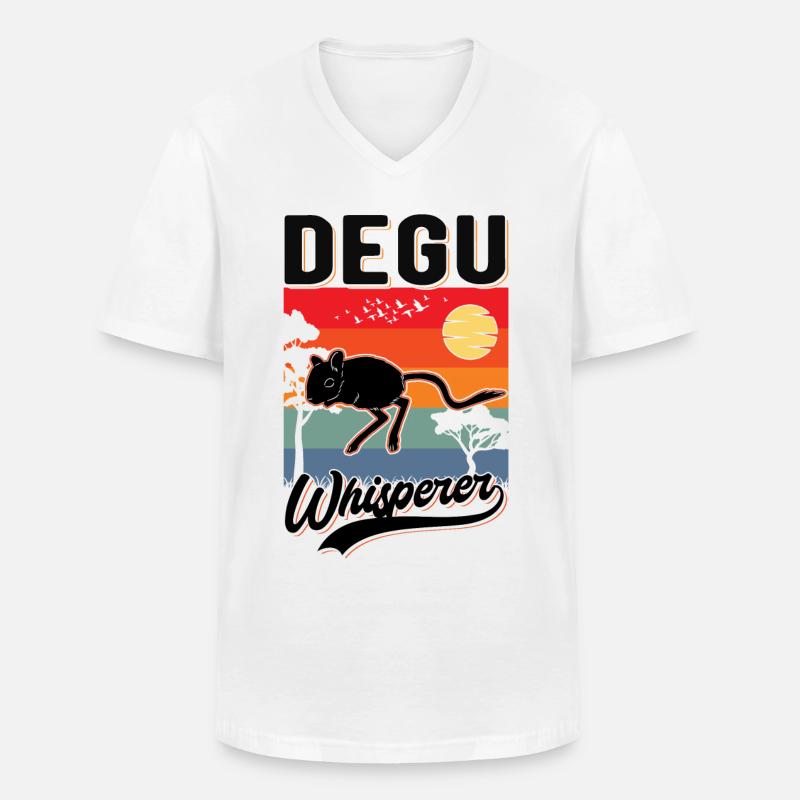 Degu Flüsterer Degu Whisperer - Männer-T-Shirt mit V-Ausschnitt - Weiß