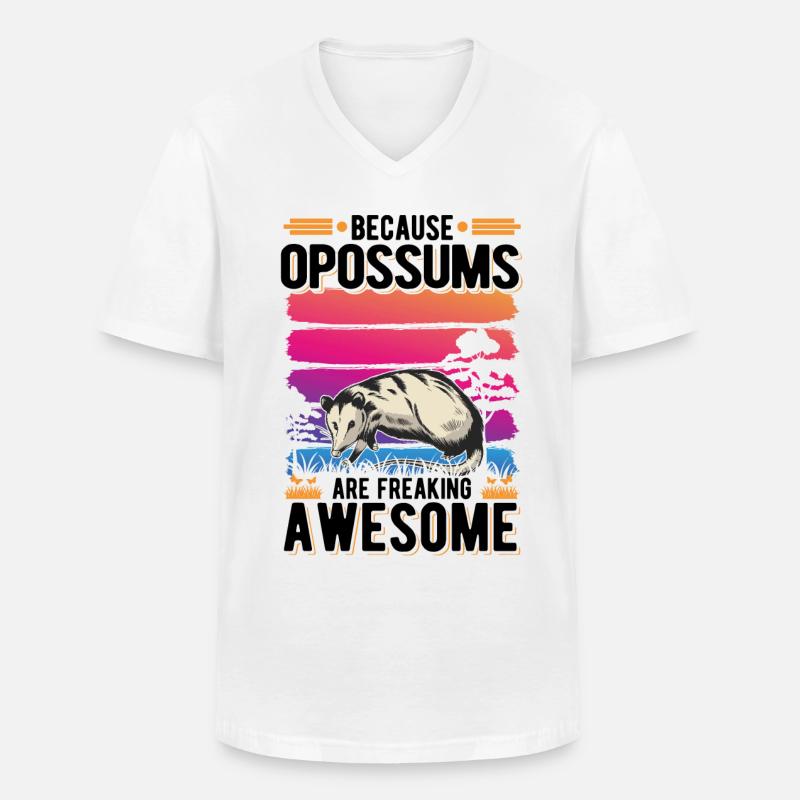 Because Opossums are freaking awesome - Männer-T-Shirt mit V-Ausschnitt - Weiß