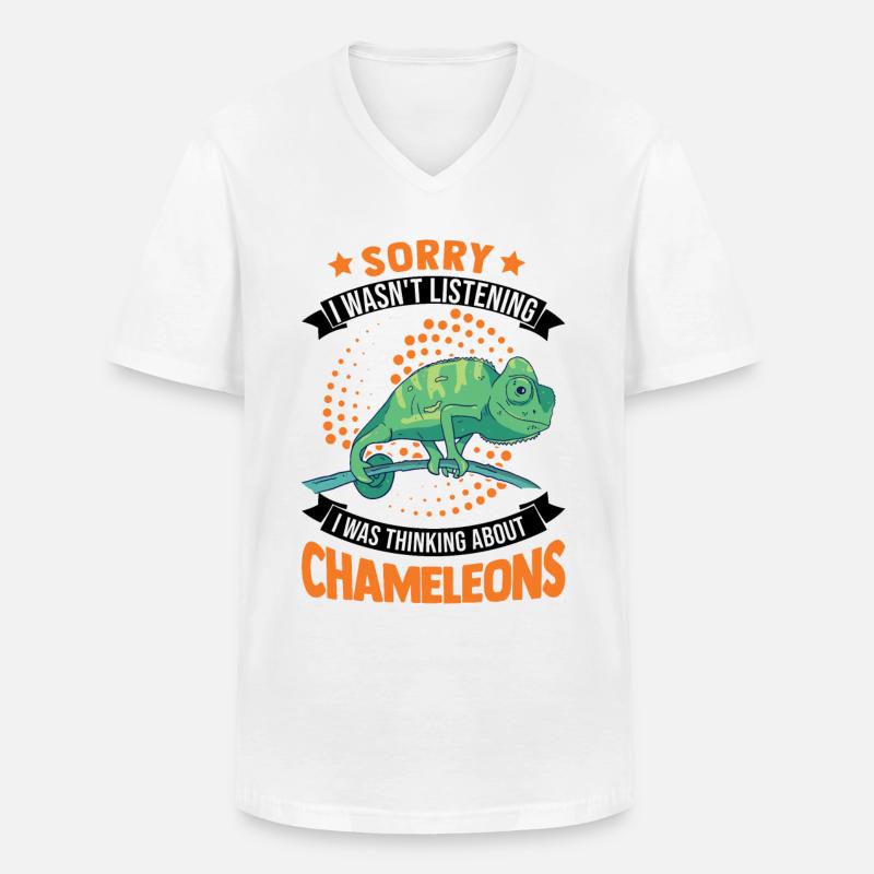 Chamäleon Geschenkidee Chameleon - Männer-T-Shirt mit V-Ausschnitt - Weiß