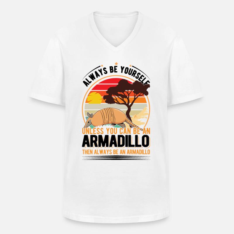 Gürteltier Geschenk Armadillo - Männer-T-Shirt mit V-Ausschnitt - Weiß