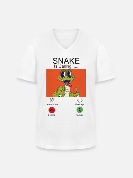 Slange slange slange display slange - Klassisk herre T-shirt med V-udskæring - hvid