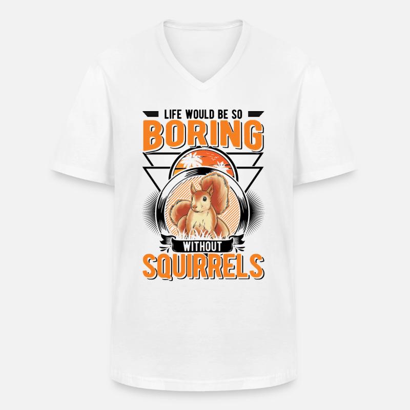 Eichhörnchen Geschenk Squirrel Grauhörnchen - Männer-T-Shirt mit V-Ausschnitt - Weiß