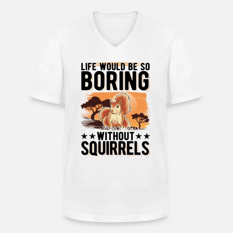Eichhörnchen Geschenk Squirrel Grauhörnchen - Männer-T-Shirt mit V-Ausschnitt - Weiß