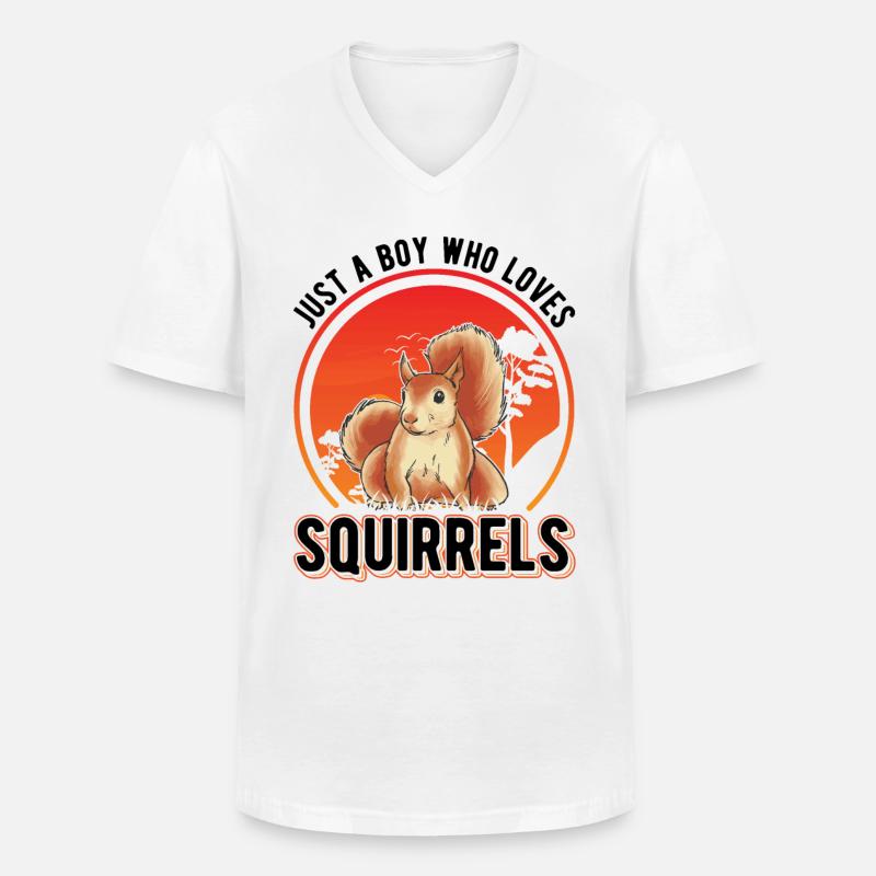 Eichhörnchen Junge Squirrel Grauhörnchen - Männer-T-Shirt mit V-Ausschnitt - Weiß