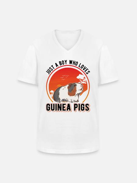 Cochon d’Inde Jeune Cochon d’Inde - T-shirt col V Homme - blanc