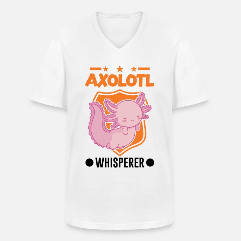 Axolotl Flüsterer Axolotl Whisperer - Männer-T-Shirt mit V-Ausschnitt - Weiß